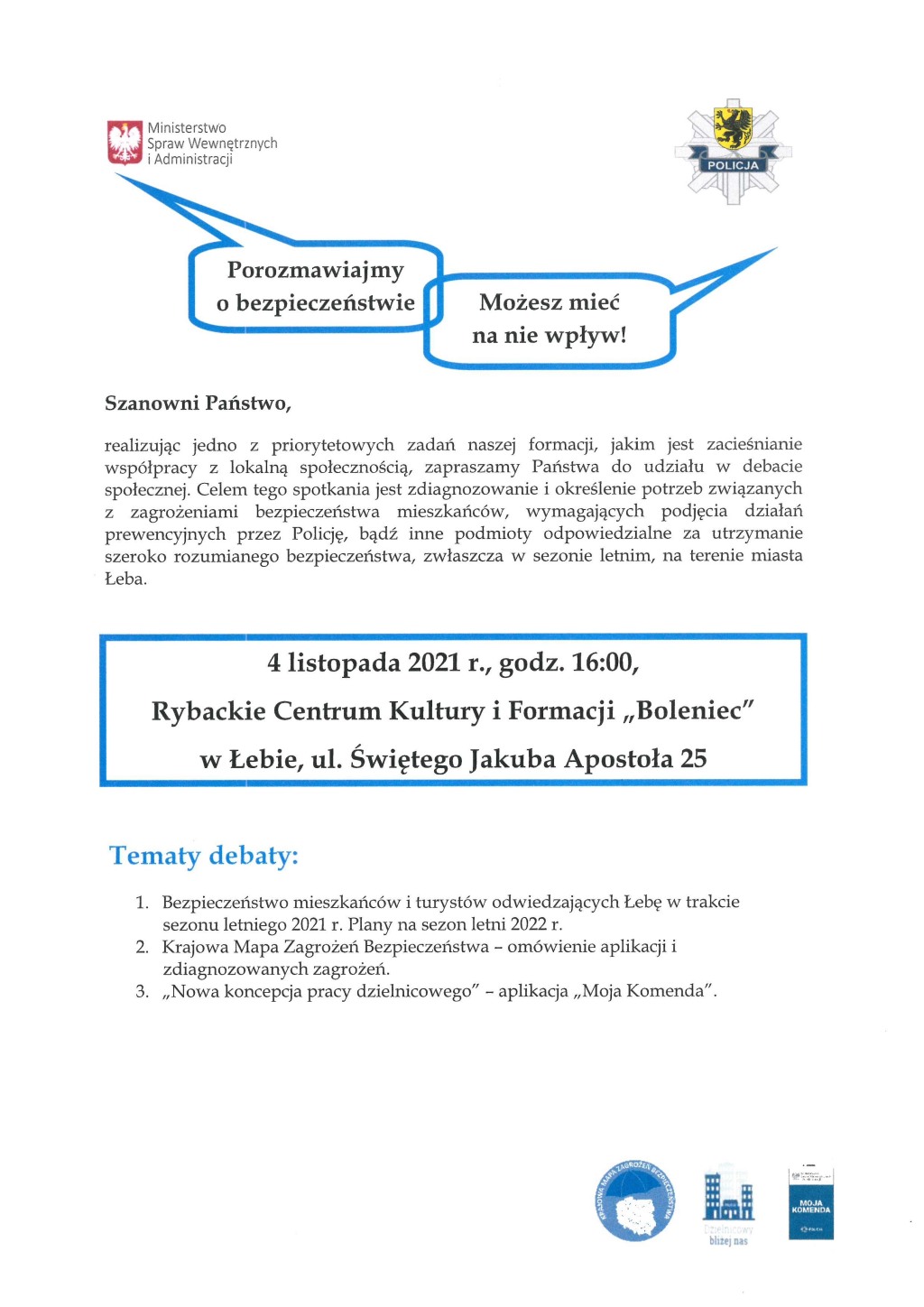 Plakat zawierający powyższe informacje. 