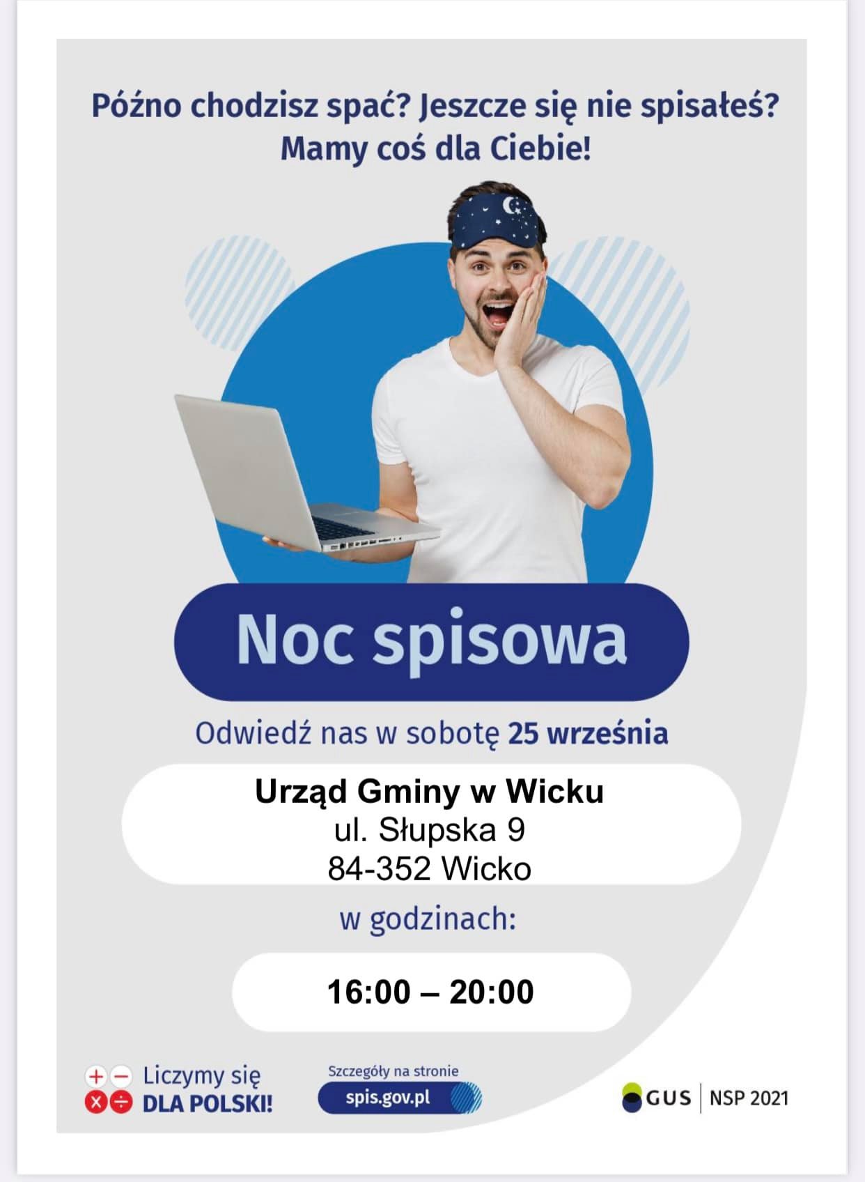 Plakat zawierający powyższe informacje.