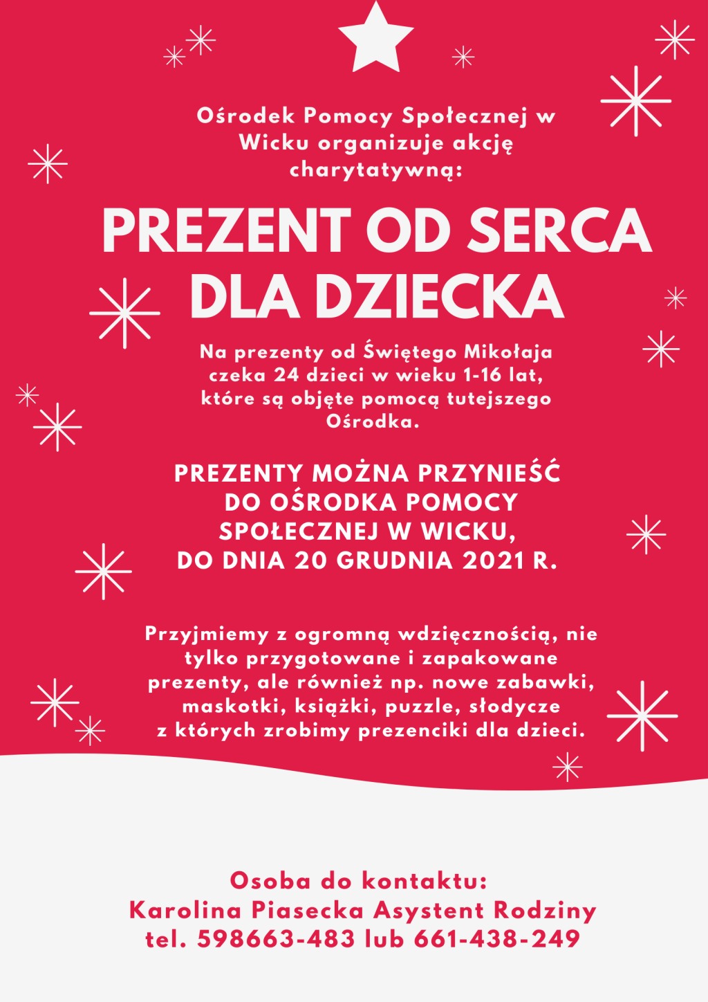 Ulotka zawierająca powyższe informację.