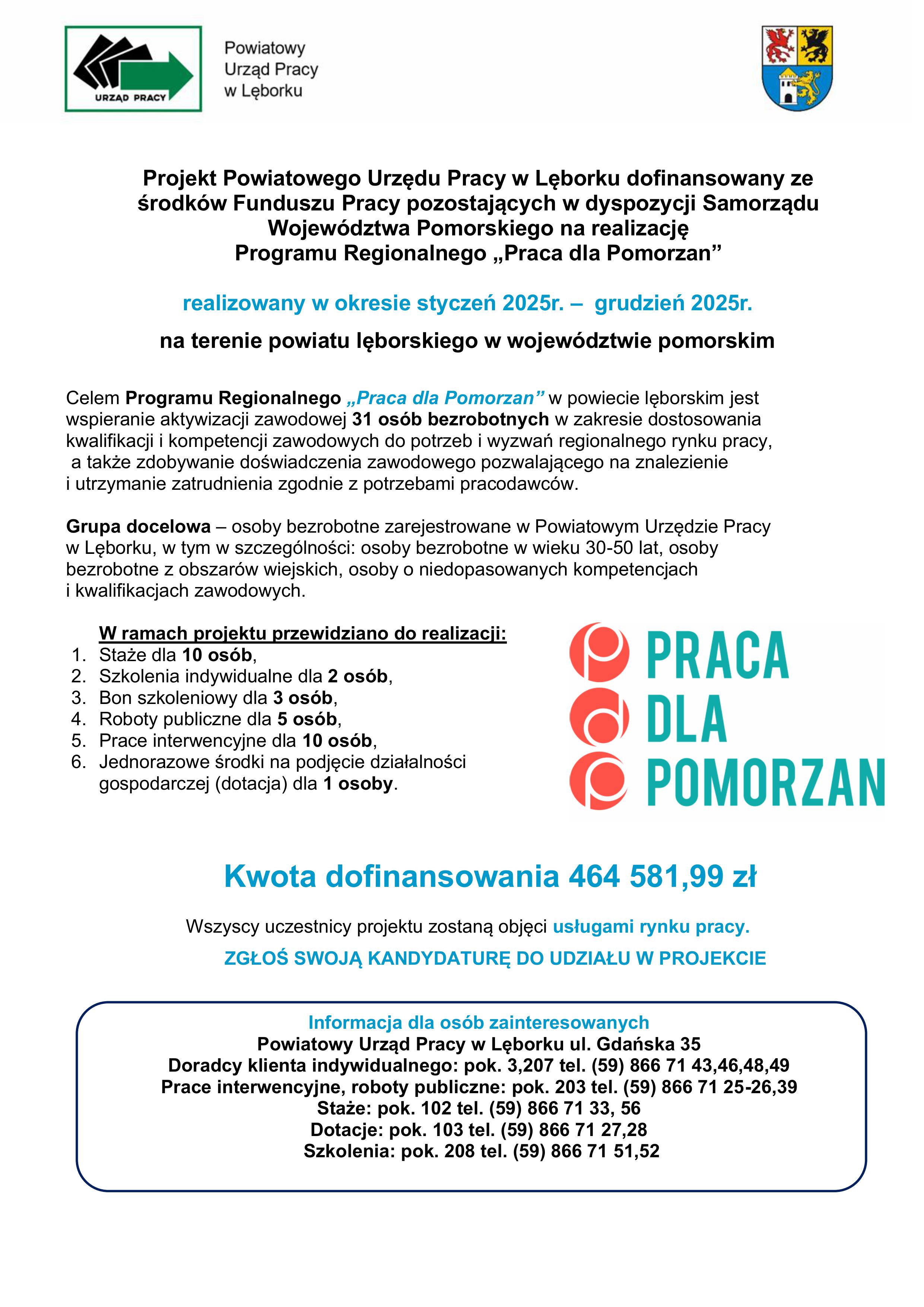 Plakat zawierający powyższe informacje