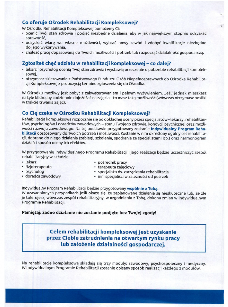 Grafika: “Powrót do zdrowia – powrót do pracy”.