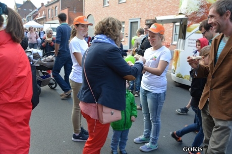 Stoisko delegacji z Gminy Wicko na festiwalu czarownic Heksenstoet w Beselare