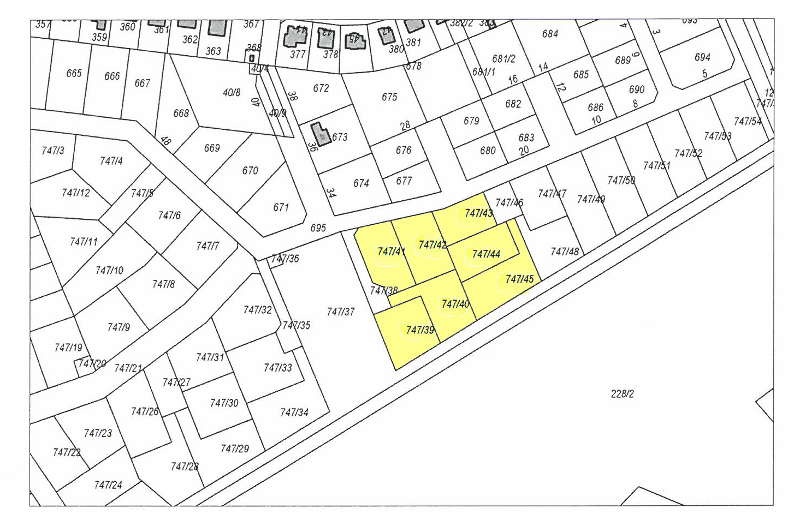 Mapa z usytuowaniem działek, których dotyczy powyższe ogłoszenie.