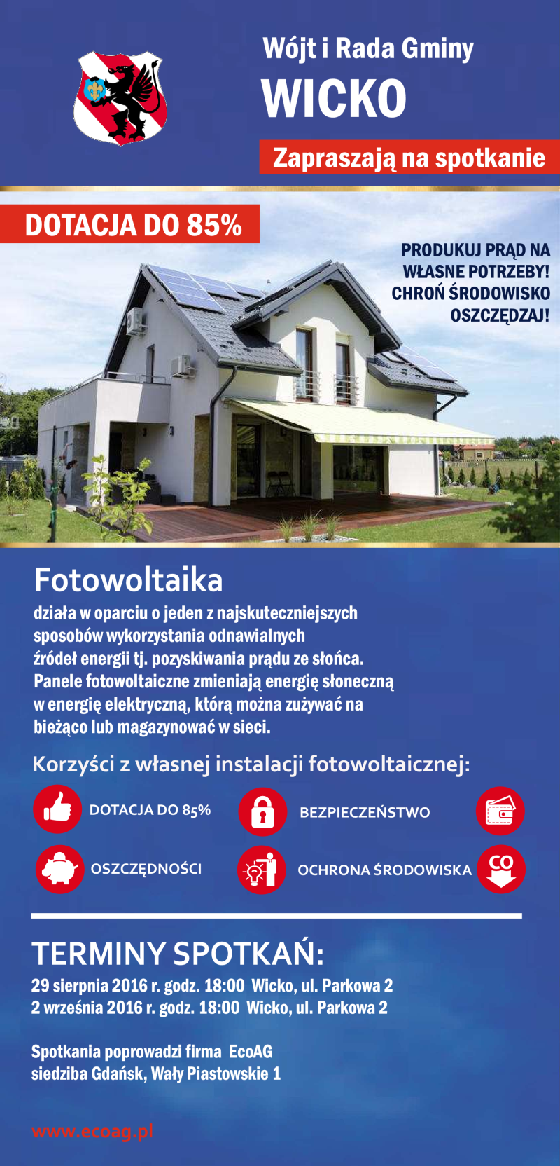 Plakat - Spotkanie w sprawie instalacji fotowoltaicznych