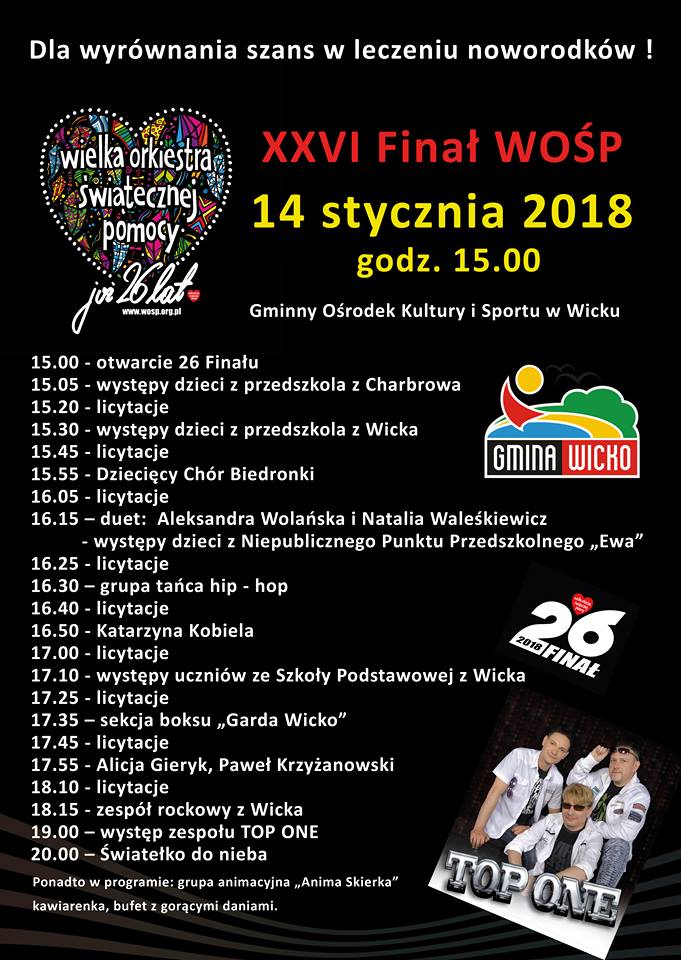 Program 26 Finału Wielkiej Orkiestry Świątecznej Pomocy