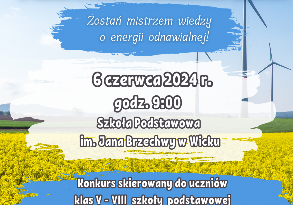 Grafika 1: Zapraszamy do udziału w Turnieju Wiedzy o Odnawialnych Źródłach Energii