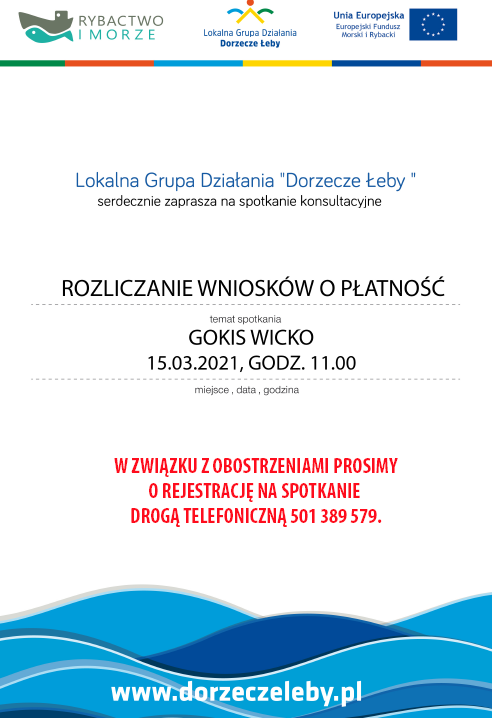Grafika #0: Lokalna Grupa Działania Dorzecze Łeby serdecznie zaprasza na spotkanie konsultacyjne