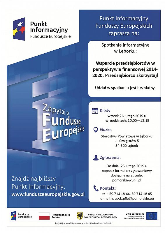 Grafika #0: Spotkanie informacyjne - wsparcie przedsiębiorców w perespektywie finansowej 2014-2020.