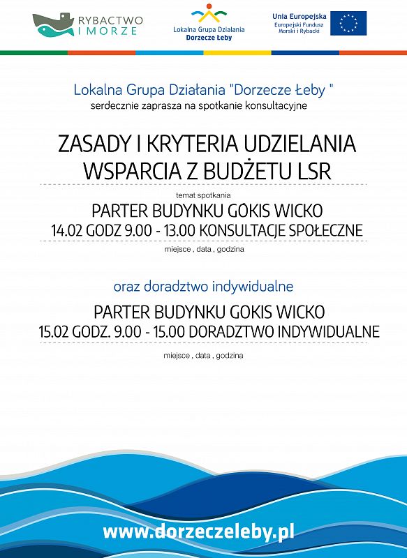 Grafika #0: LGD Dorzecze Łeby zaprasza na spotkanie konsultacyjne