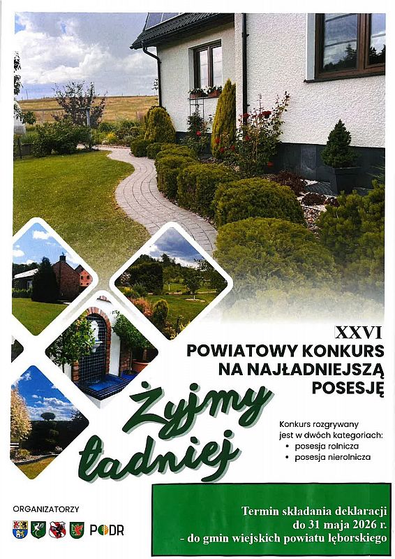 Grafika 1: XXVI Powiatowy Konkurs na Najładniejszą Posesję "Żyjmy Ładniej"