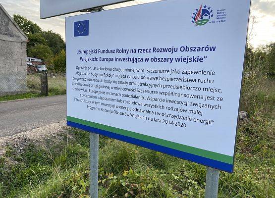 Grafika 3: Przebudowa drogi gminnej w m. Szczenurze jako zapewnienie dojazdu do budynku Szkoły