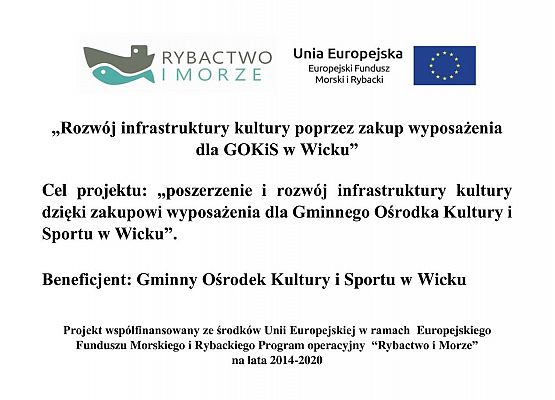 Grafika 1: GOKiS w Wicku ma nowy sprzęt.