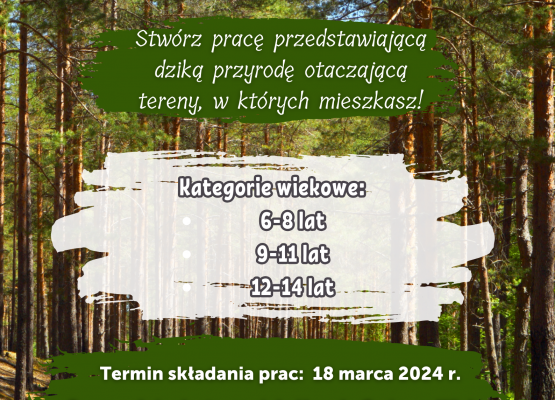 Gmina Wicko ogłasza konkurs plastyczny "Dzika przyroda wokół nas" grafika