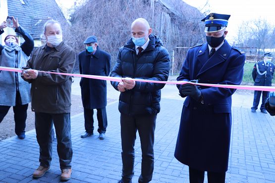 Grafika: Otwarcie nowej remizy OSP w Łebieńcu