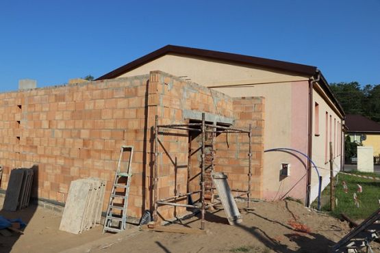 Grafika #0: Budowa remizy OSP w Łebieńcu.