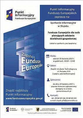 Grafika #1: Bezpłatne spotkanie informacyjne: Fundusze Europejskie dla osób planujących założenie działalności gospodarczej.